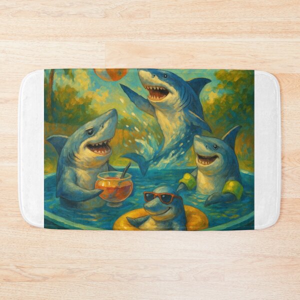 Item preview, Sharks Rule the Pool Party designed and sold by ArtframeAnimals.