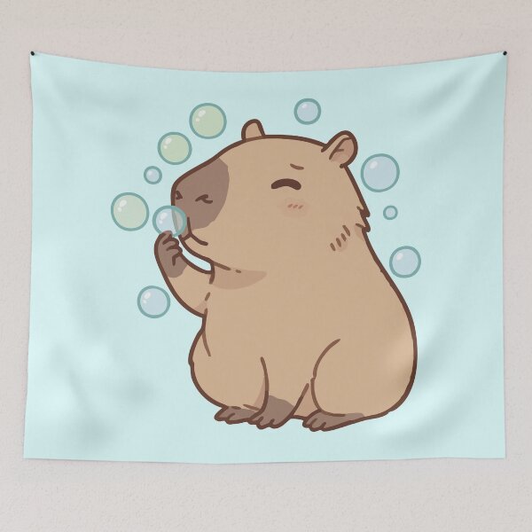 Item preview, Cute Capybara Blowing Bubbles – Whimsical and Playful Animal Illustration designed and sold by imaginariun.