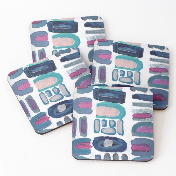 Item preview, Shapes Blue Pink and Red Abstract designed and sold by Sara's Art Shop.