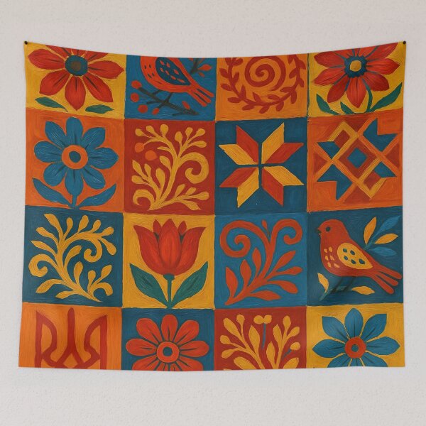 Item preview, Ukrainian ethnic pattern in bright colors designed and sold by BoBiloArt.
