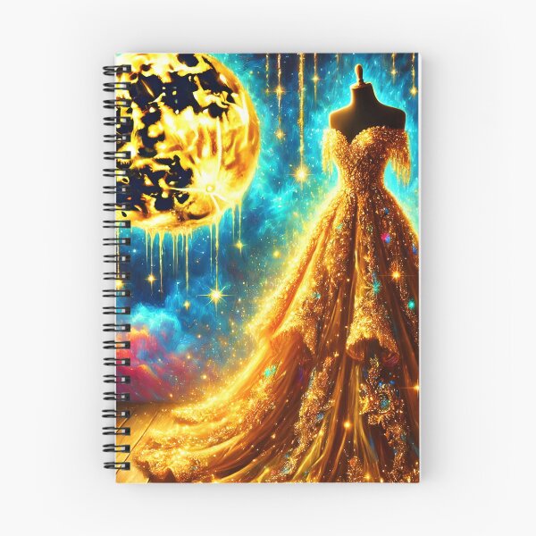 Item preview, Moonlit Enchantment – Sparkling Gold Gown in a Dreamscape designed and sold by EmeraldeaArt.