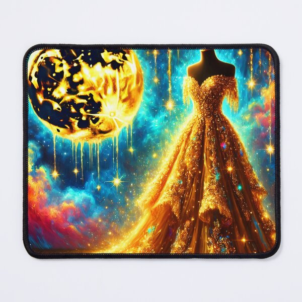 Item preview, Moonlit Enchantment – Sparkling Gold Gown in a Dreamscape designed and sold by EmeraldeaArt.