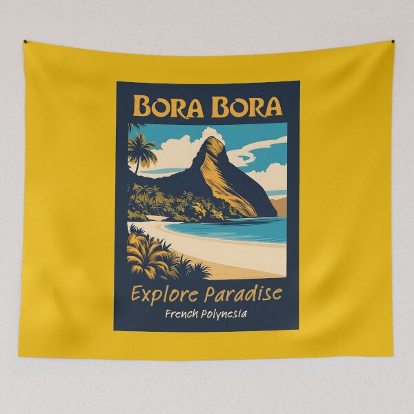 Item preview, A Vintage Illustration of Bora Bora - French Polynesia  designed and sold by GoodOldVintage.