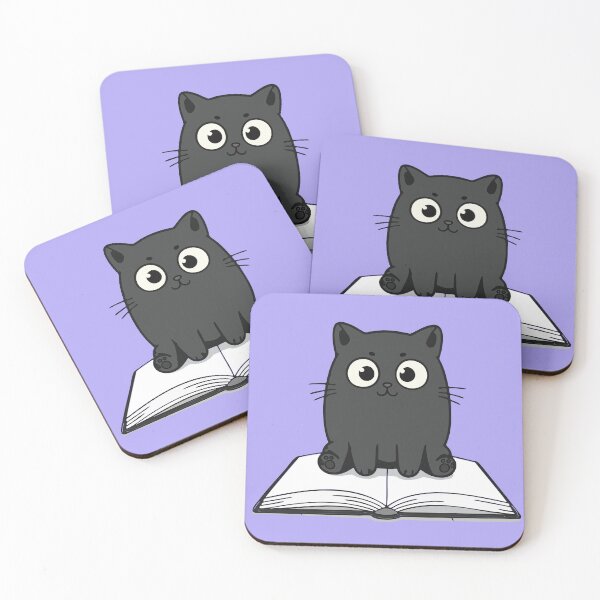 Item preview, Curious Black Cat on Open Book – Cute Bookish Kitten Illustration designed and sold by imaginariun.