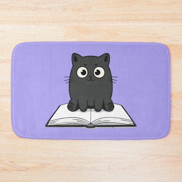 Item preview, Curious Black Cat on Open Book – Cute Bookish Kitten Illustration designed and sold by imaginariun.