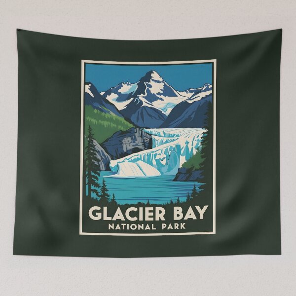 Item preview, A Vintage Illustration of Glacier National Park - Canada  designed and sold by GoodOldVintage.