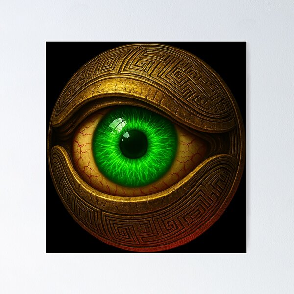 Item preview, Icon of Envy Evil Eye Biomechanical Green Eyeball designed and sold by hauntedtees.