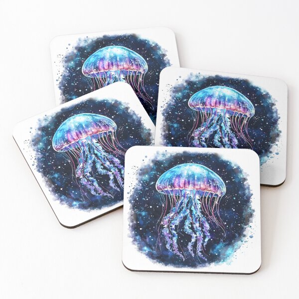Item preview, Galaxy Jellyfish Watercolor – Mystical Cosmic Ocean Art designed and sold by Kollibri.