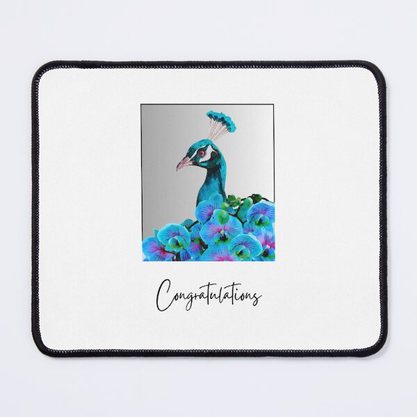 Item preview, CONGRATULATIONS, CARD, BLUE PEACOCK, FLORAL designed and sold by AASparksDesigns.