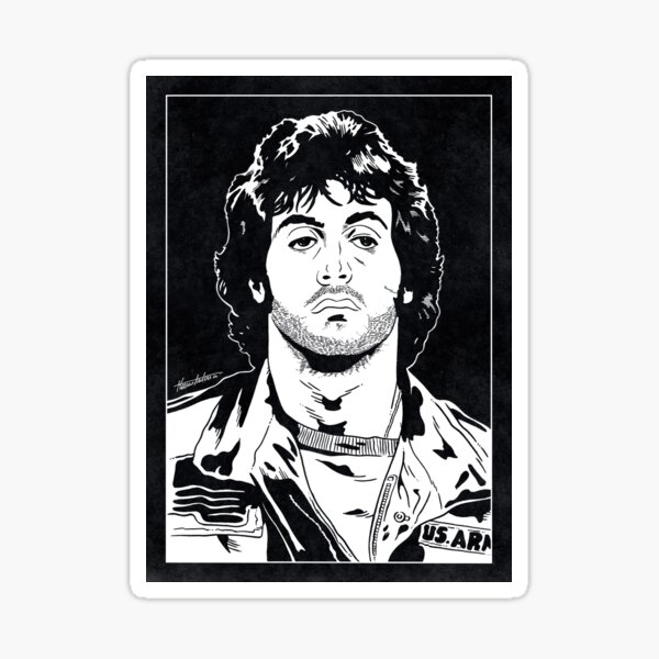 Item preview, RAMBO - First Blood (Black and White) designed and sold by FamousWeirdosRB.