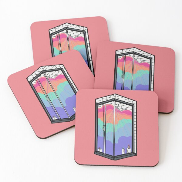 Item preview, Rainbow shower bathroom art designed and sold by LayerCakeDigDes.