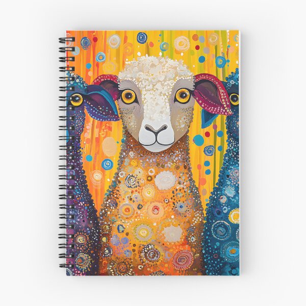 Item preview, Colorful abstract sheep painting with vibrant patterns designed and sold by Artessie.