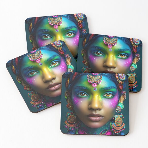 Item preview, Vibrant Cultural Portrait with Colorful Adornments designed and sold by Artessie.