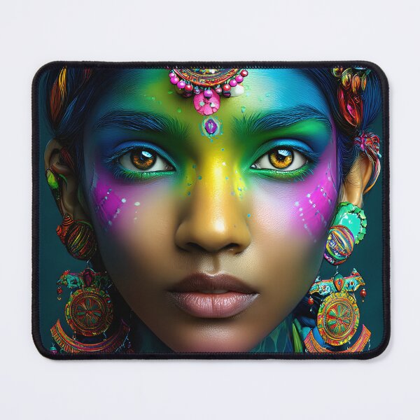 Item preview, Vibrant Cultural Portrait with Colorful Adornments designed and sold by Artessie.