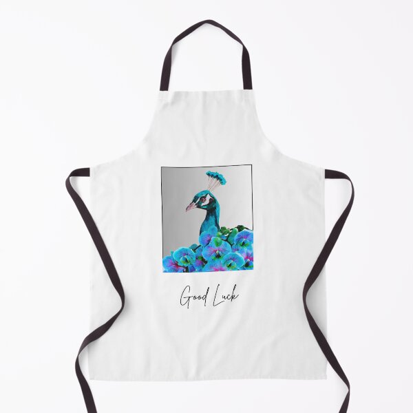 Item preview, GOOD LUCK, CARD, BLUE PEACOCK, FLORAL designed and sold by AASparksDesigns.