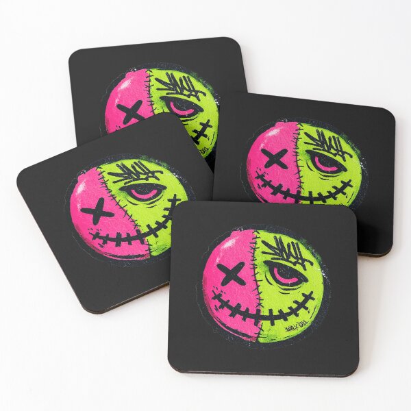 Item preview, Half Voodoo Punk Face | Green-Pink Fusion | Skull Stitch Art designed and sold by ZUCKMYART.