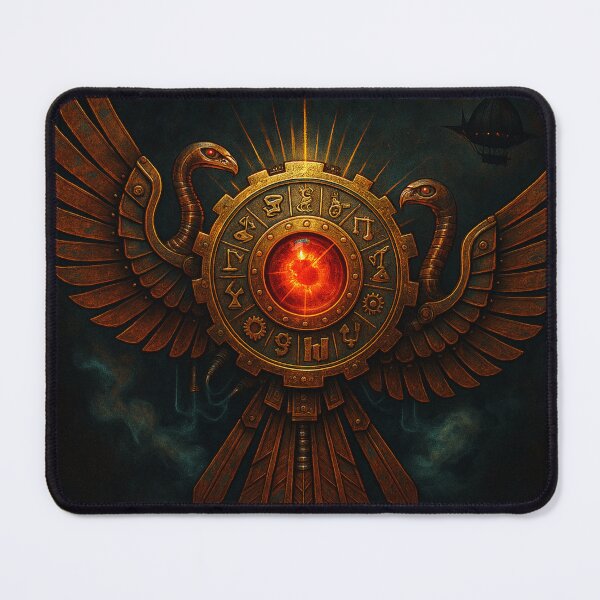 Item preview, Steampunk winged sun disc, guardians of the crimson core designed and sold by VidyoeDesigns67.