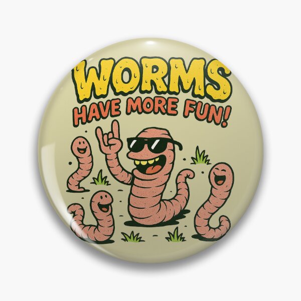Item preview, Happy Squirming Worms Have More Fun! Cartoon Art designed and sold by zzz888.