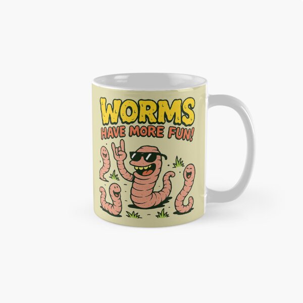 Item preview, Happy Squirming Worms Have More Fun! Cartoon Art designed and sold by zzz888.
