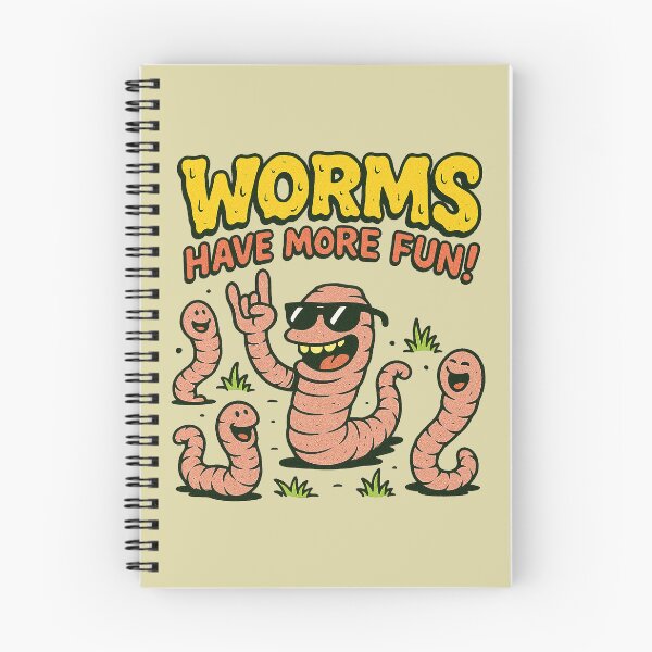 Item preview, Happy Squirming Worms Have More Fun! Cartoon Art designed and sold by zzz888.