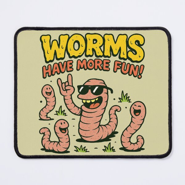 Item preview, Happy Squirming Worms Have More Fun! Cartoon Art designed and sold by zzz888.