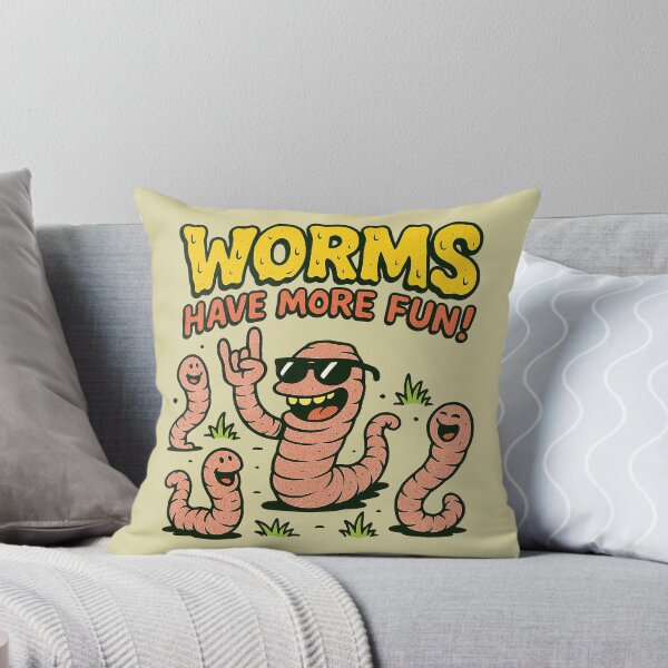 Item preview, Happy Squirming Worms Have More Fun! Cartoon Art designed and sold by zzz888.