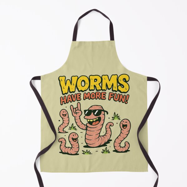 Item preview, Happy Squirming Worms Have More Fun! Cartoon Art designed and sold by zzz888.