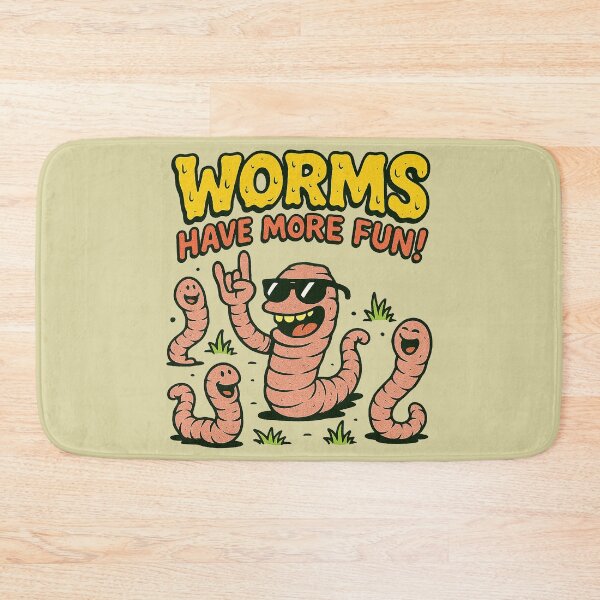 Item preview, Happy Squirming Worms Have More Fun! Cartoon Art designed and sold by zzz888.