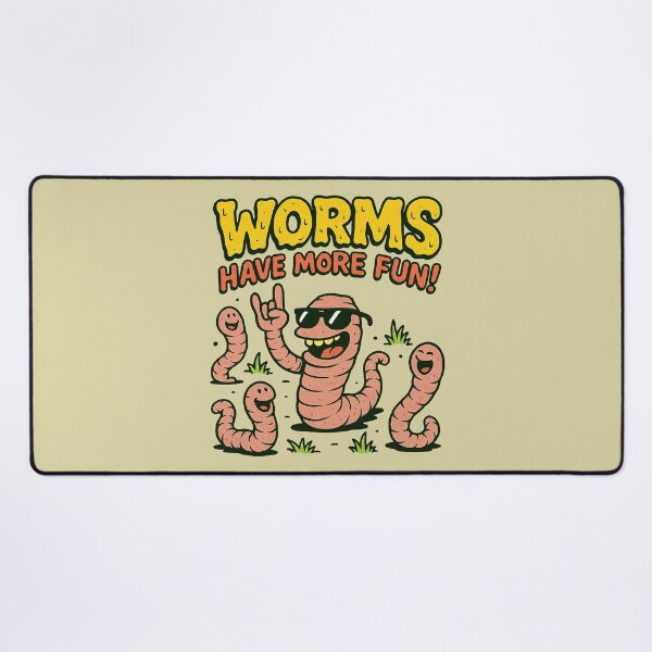 Item preview, Happy Squirming Worms Have More Fun! Cartoon Art designed and sold by zzz888.