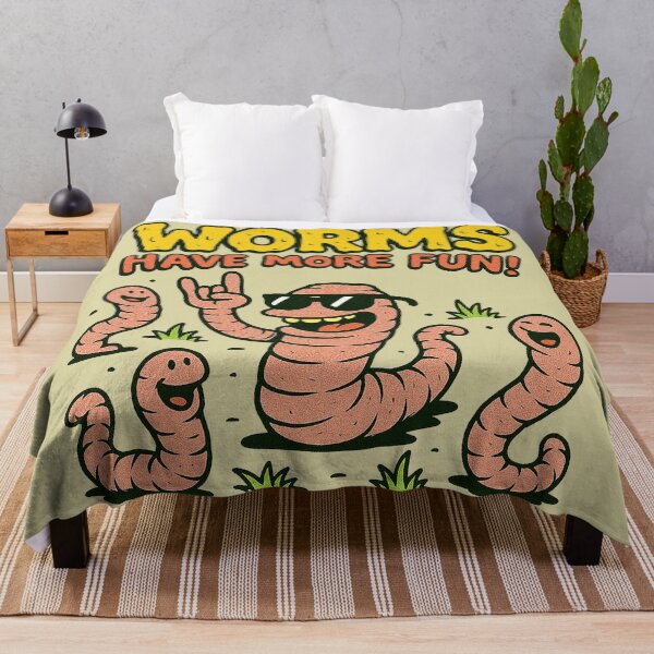Item preview, Happy Squirming Worms Have More Fun! Cartoon Art designed and sold by zzz888.