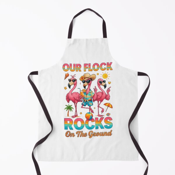 Item preview, Our Flock Rocks on the Grand Strand Funny Flamingo Beach designed and sold by Adrian Kane.