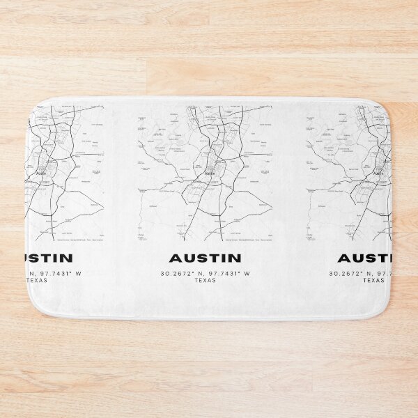 Item preview, Austin Map Art – Modern Black & White Minimalist Print designed and sold by RM-Journey.