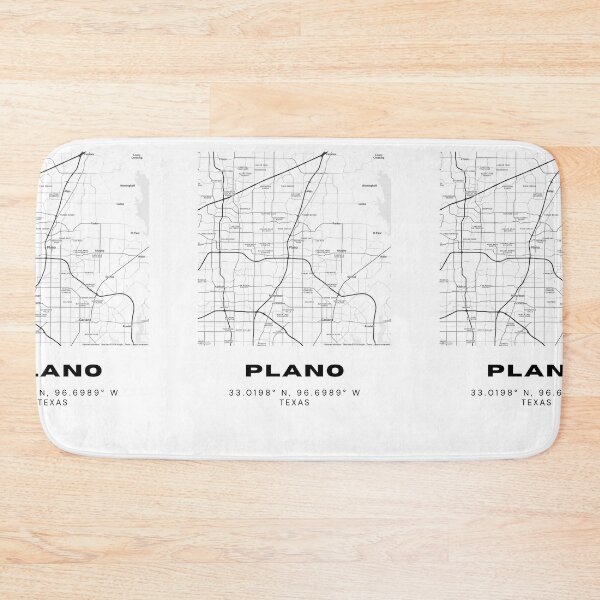 Item preview, Plano Map Print – Minimalist North Texas Poster in Black & White designed and sold by RM-Journey.