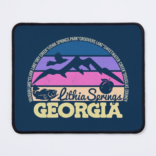 Item preview, Lithia Springs Georgia Sunset Retro Vintage Local Pride Logo designed and sold by CRHPOD20.