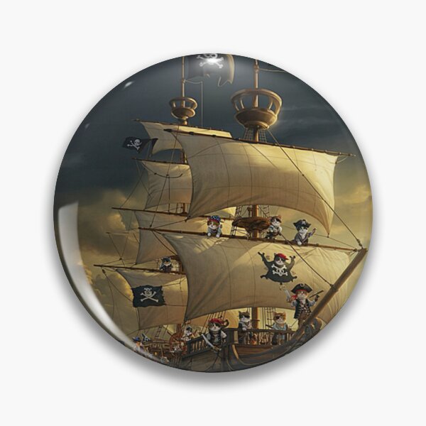 Item preview,   Pirate Cat's Ship Sailing Through Stormy Sunset designed and sold by AnimalAirtistry.
