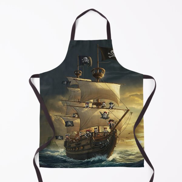 Item preview, Pirate Cat's Ship Sailing Through Stormy Sunset designed and sold by AnimalAirtistry.