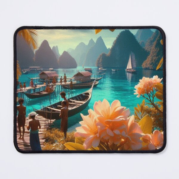 Item preview, Raja Ampat Island 60s Flower Photo at Night – AI Art for Clothing & Accessories for Flower and City Lovers designed and sold by knalpot-design.