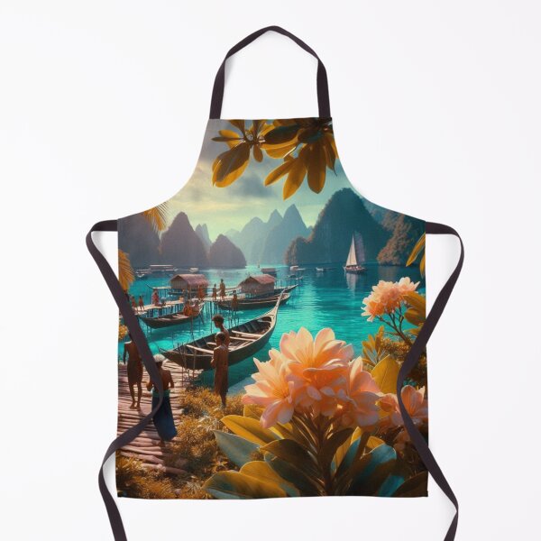 Item preview, Raja Ampat Island 60s Flower Photo at Night – AI Art for Clothing & Accessories for Flower and City Lovers designed and sold by knalpot-design.