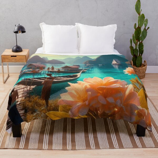 Item preview, Raja Ampat Island 60s Flower Photo at Night – AI Art for Clothing & Accessories for Flower and City Lovers designed and sold by knalpot-design.