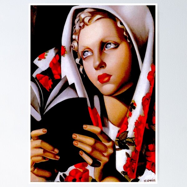 Item preview, Tamara De Lempicka: Vintage Young Woman Reading a Book Painting Print designed and sold by posterbobs.