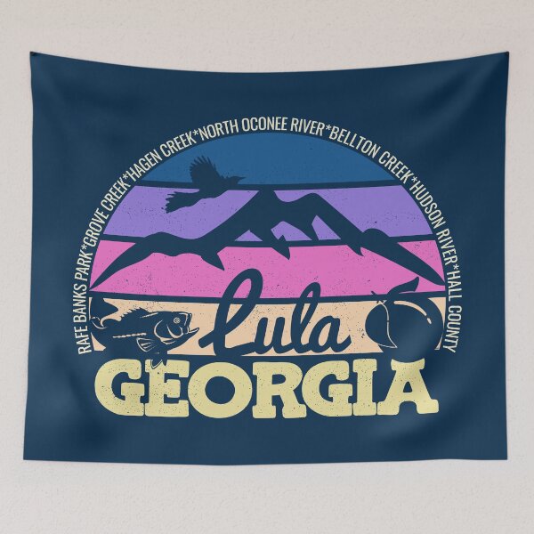 Item preview, Lula Georgia Sunset Retro Vintage Local Pride Logo designed and sold by CRHPOD20.