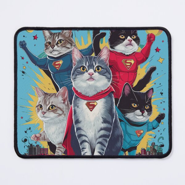 Item preview, Superhero Cats in Colorful Urban Adventure designed and sold by AnimalAirtistry.
