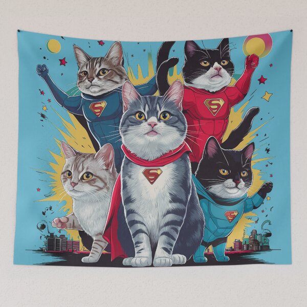 Item preview,   Superhero Cats in Colorful Urban Adventure designed and sold by AnimalAirtistry.