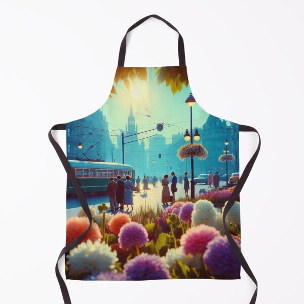 Item preview, Retro Belgrade Nights – AI Artwork in 60s Realistic Style for Flower & City Lovers on Apparel & Accessories designed and sold by knalpot-design.