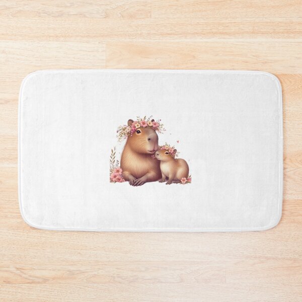 Item preview, Mamá Capibara y su Bebé Floral designed and sold by Bit Canvas.