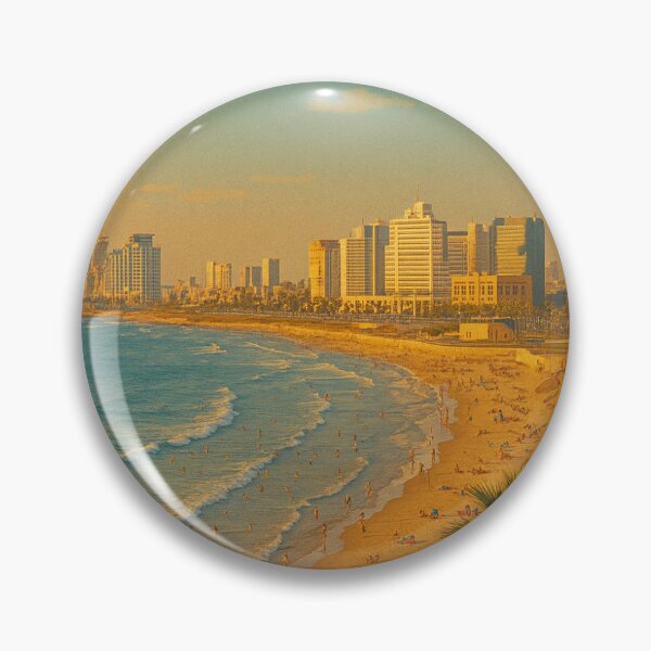 Item preview, Tel Aviv Beach Skyline Travel Poster designed and sold by DinaRosArts.