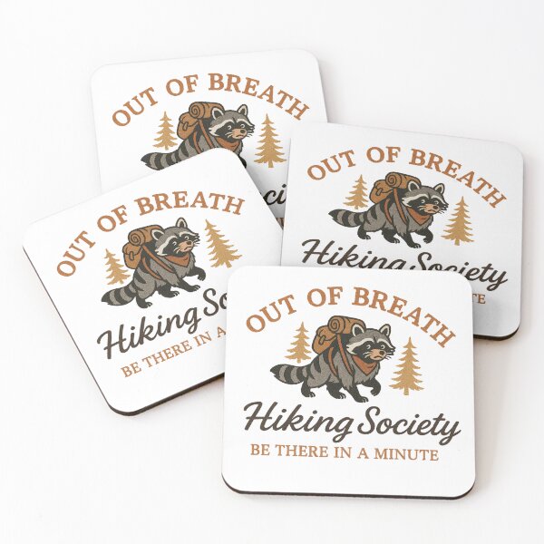 Item preview, Out of Breath Hiking Society, Hiking Humor, Trail Adventure, Mountain Hiking, Outdoor Enthusiast Gift, Mountain Trail Humor,  Raccoon Trash Panda designed and sold by Orvista.