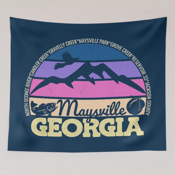 Item preview, Maysville Georgia Sunset Retro Vintage Local Pride Logo designed and sold by CRHPOD20.