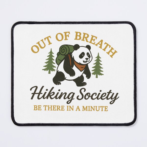 Item preview, Out of Breath Hiking Society, Hiking Humor, Trail Adventure, Mountain Hiking, Panda Lover Outdoor Enthusiast Gift, Mountain Trail Humor,  designed and sold by Orvista.