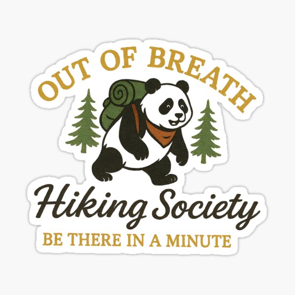 Item preview, Out of Breath Wanderverein, Wanderhumor, Trail-Abenteuer, Bergwandern, Panda-Liebhaber, Outdoor-Enthusiasten-Geschenk, Mountain Trail Humor, designed and sold by Orvista.